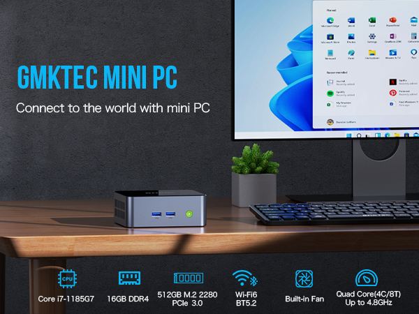 Amazon.com: GMKtec Mini PC Intel Core i7-1185G7 (Turbo 4.8