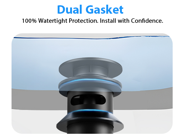 Bathroom Sink Drain Pop-up Bathroom Sink Stopper Vanity Vessel Hair Catcher Anti-Clog Strainer