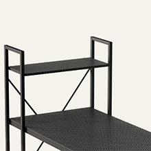 HOME OFFICE DESK TABLE 47 INCH CORNER DESK SMALL GAMING DESK WITH STORAGE SHELVES