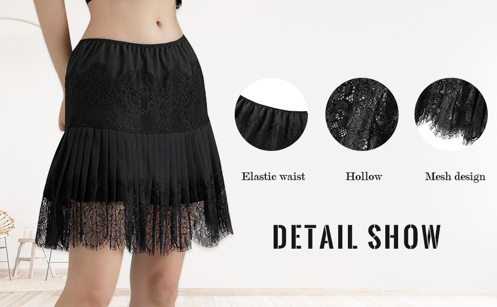 [RAIVE] Lace Layered Pleats Skirt ☆送料込☆ ensswliz Women Lace Skirt Ruffle Mini Skirt Half Slip Low