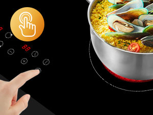 GASLAND Chef CH60BF 60cm Built-in Ceramic Hob, 4 Zones Electric Cooktop Sensor Touch Controls Timer Child Lock, 6kW 11 ceramic hob