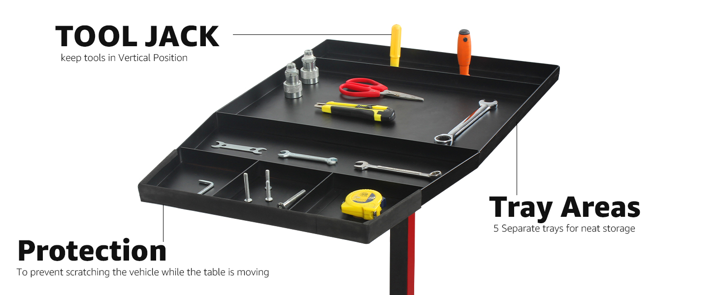 BESTOOL Adjustable Height Mobile Work Table 32'' to 50''