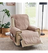 Pamhaven Pink Quilted Recliner Chair Covers, Water-Repellent Recliner Slipcovers, Recliner Covers...