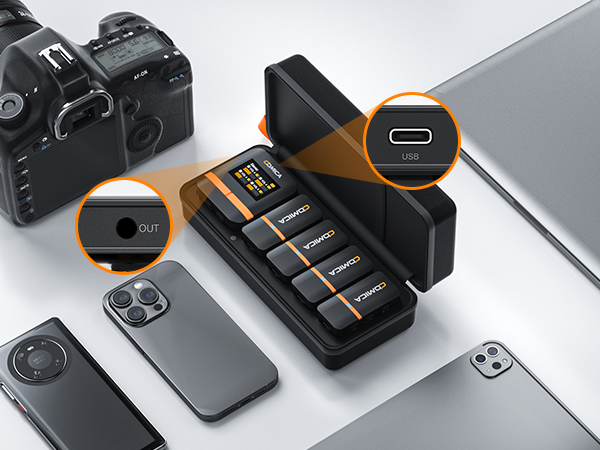 Amazon.co.jp: Comica Vimo Q 送信機4台+受信機1台 黒ワイヤレス