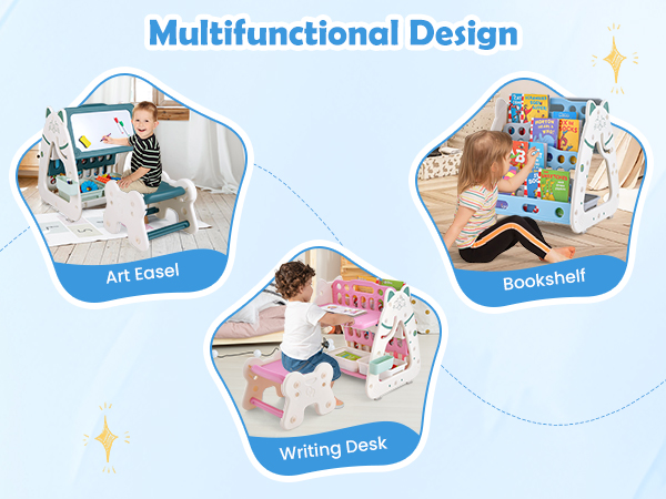 Easel Kids HONEY JOY Kids Table And Chair Set, Wooden Arts And