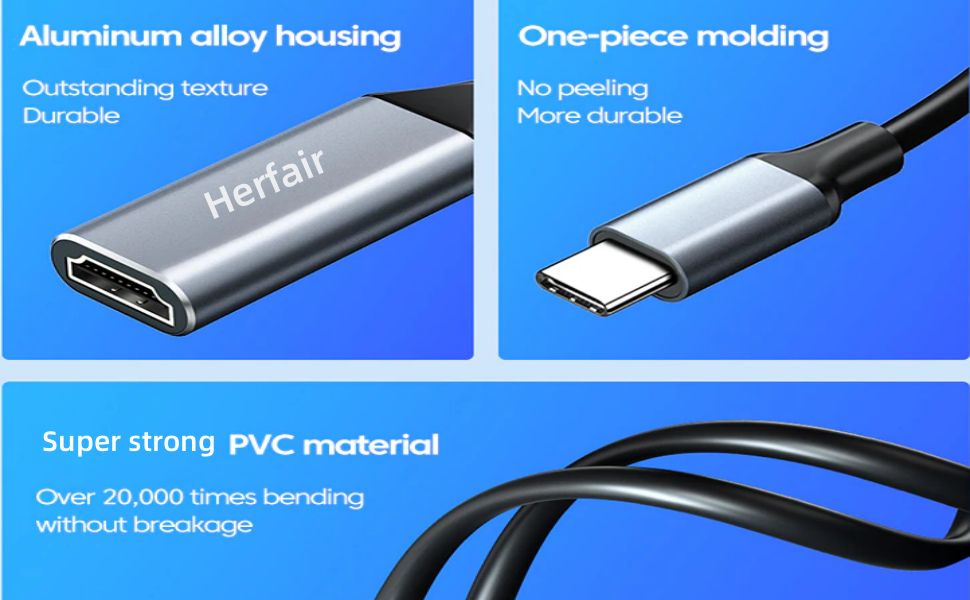 USB C to HDMI Adapter,4K Type C to HDMI Cables,USB C Thunderbolt 3 to