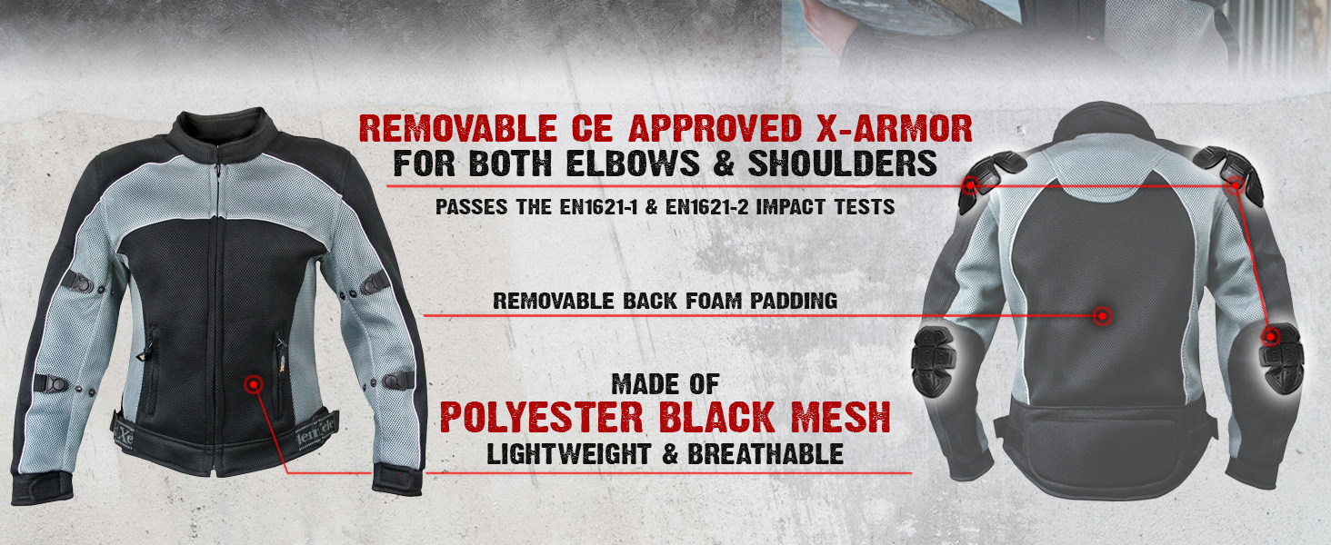 Xelement textile hoodie jacket cotton removable ce armor nylon black motorcycle riding outdoor gear