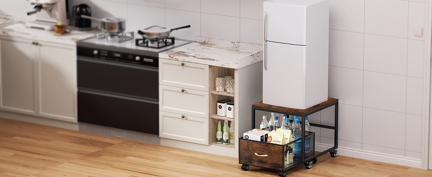 mini fridge stand with storage