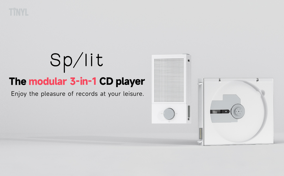 Tinyl Split] all-new upgraded 3-in-1 CD Player, detachable