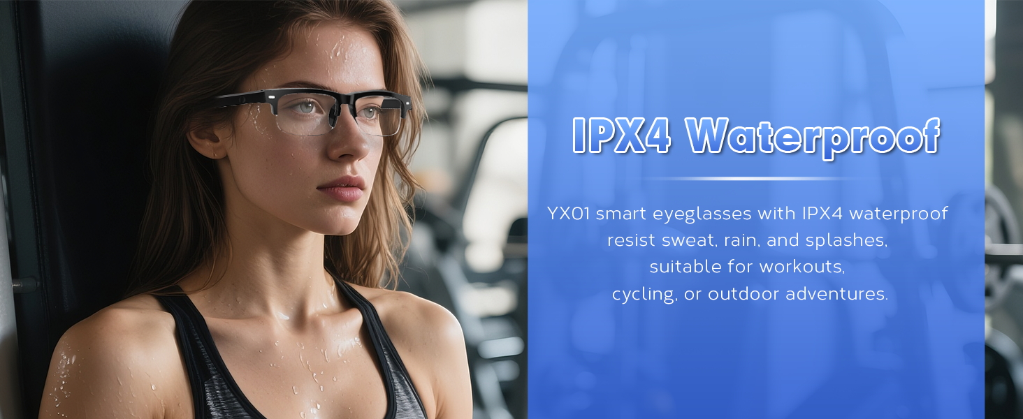 Bluetooth glasses for women & men, smart speaker glasses with sweat-resistant design