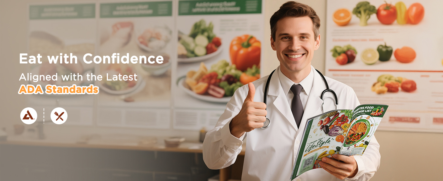OUTXE Beginner-friendly Diabetes Food List and Meal Planner Laminated Diabetic Food Guide Chart