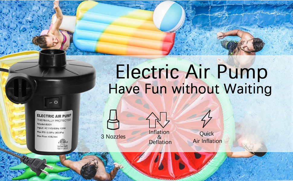 BUYMAX Electric Air Pump for Pool Inflatables Air Mattress