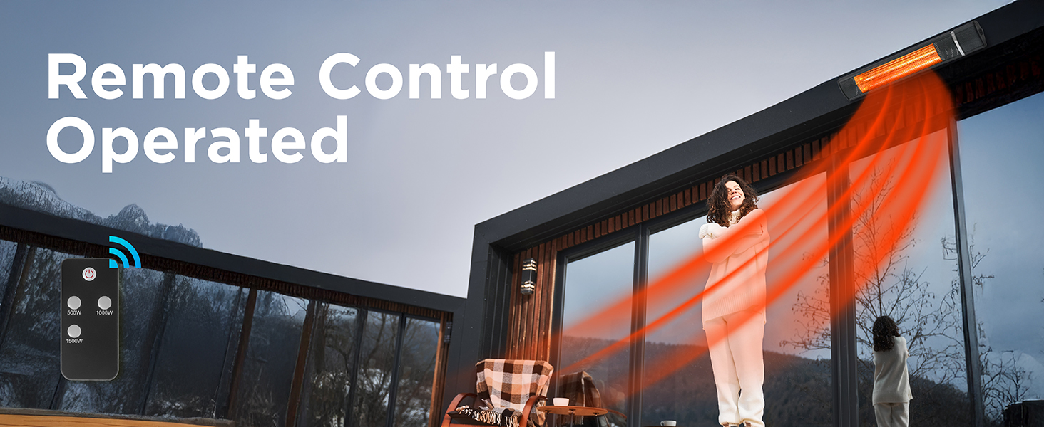 BLACK+DECKER Wall Mounted Infrared Patio Heater for Outdoor Use