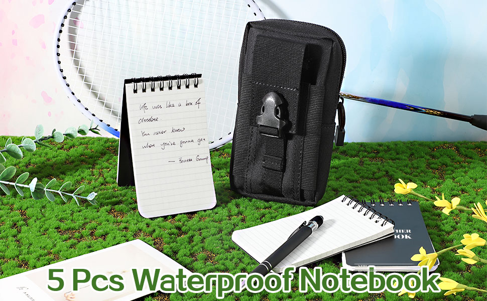 Prudiut 5 Pcs Waterproof Notebook Waterproof Notebook