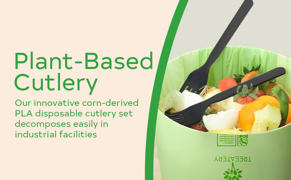 fork knife heavy duty bamboo count wedding green dinnerware individually wrapped reusable kitchen 