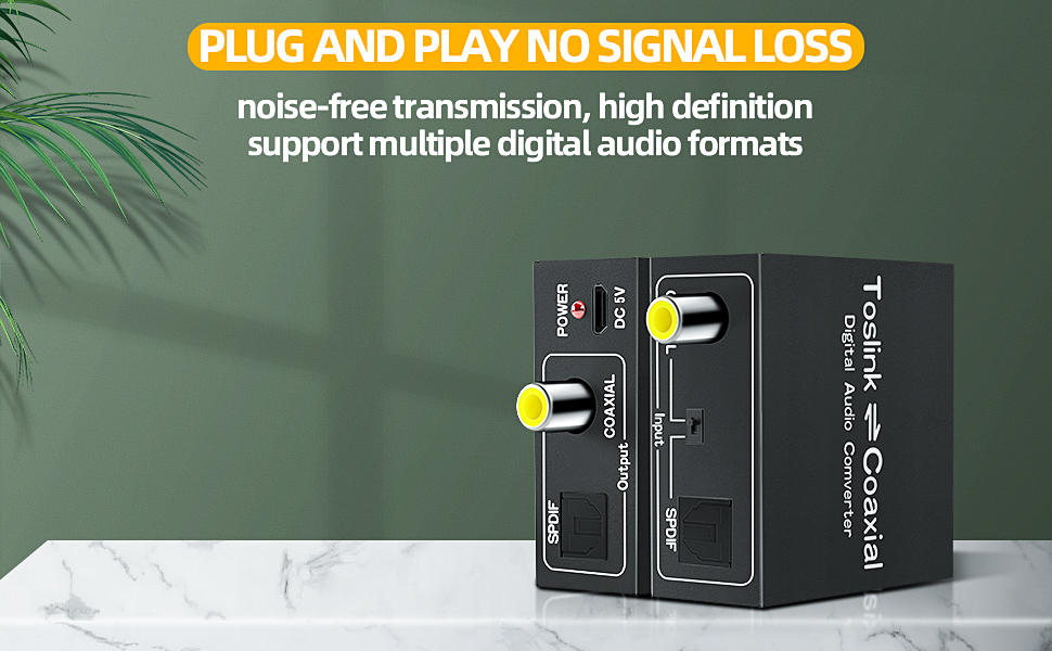 Optical to Coaxial or CoaxialtoOptical Digital Audio Converter, Bi