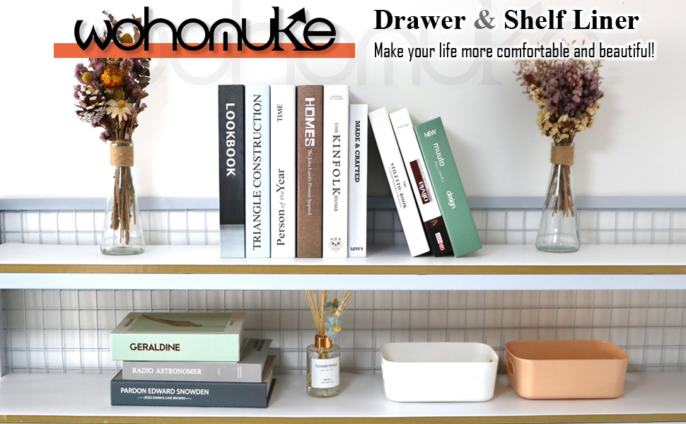 wohomuke Shelf Liners, Kitchen Drawer Liner Drawer Mats Washable EVA BPA Free Waterproof & Oil
