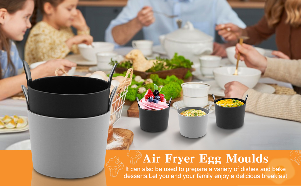 4pcs Ramekins for Air Fryer,Air Fryer Egg Moulds,Air Fryer Silicone