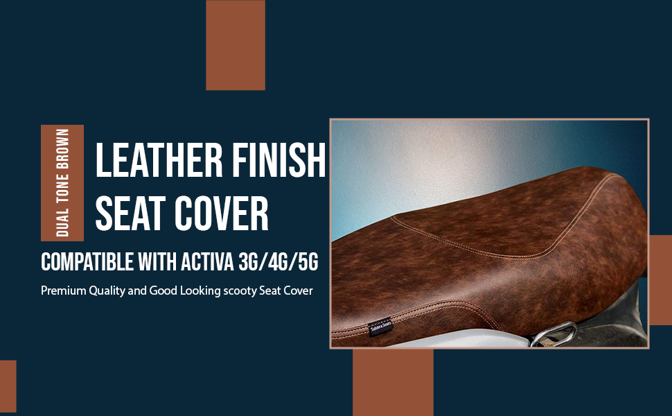 Sahara Seats Leather Finish Seat Cover for Activa 3G/4G/5G (Dual Tone