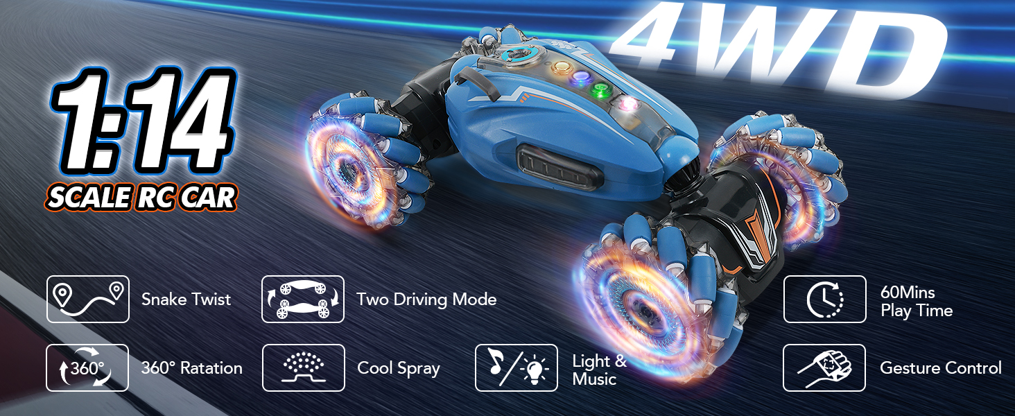 SUNRISELAND Remote Control Car, 4WD Gesture Sensing RC