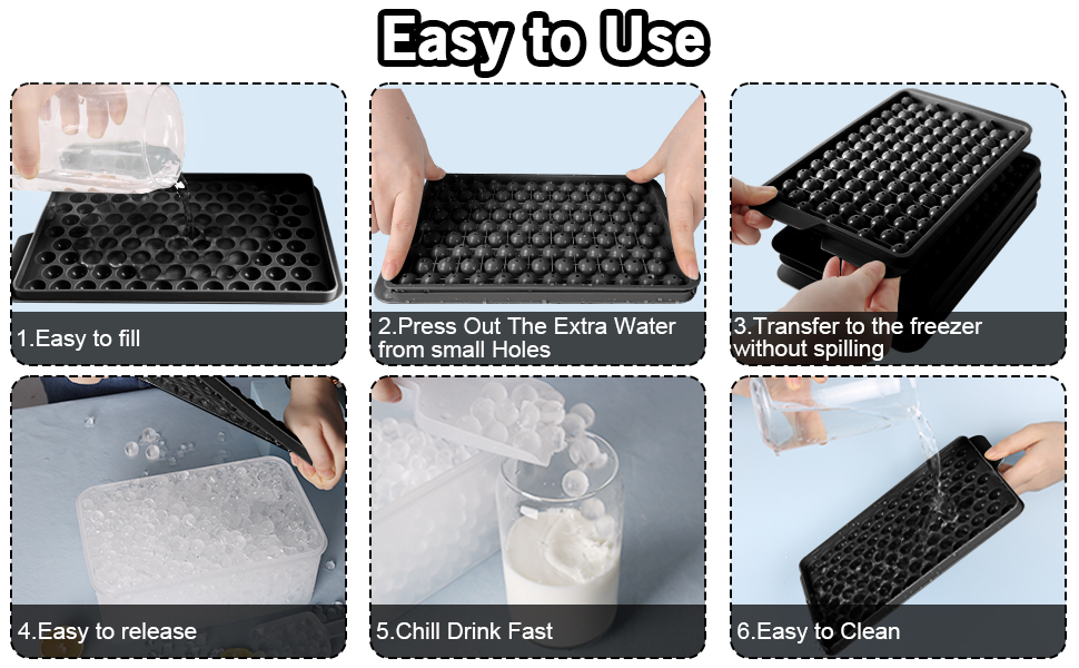 Mini Ice Cube Trays, Stackable 0.6in Small Ice Maker for