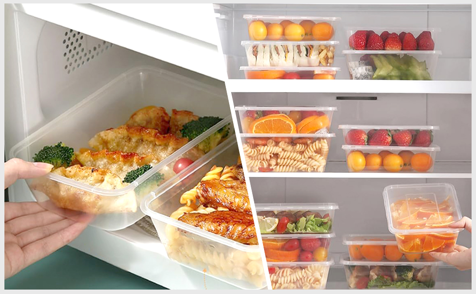 microwave freezer stackable disposable lids salad boxes snack oz clear portable pack bento party