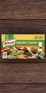 Knorr Broth Mix Vegetable Cubes add rich vegetable flavour.