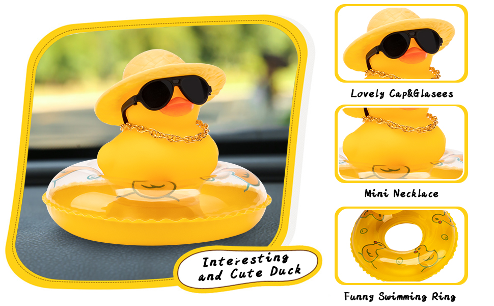 wonuu Car Rubber Duck Car Duck Decoration Dashboard Car