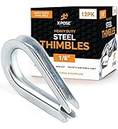 12 Pk Stainless Steel Thimbles for Wire Rope - 1/8