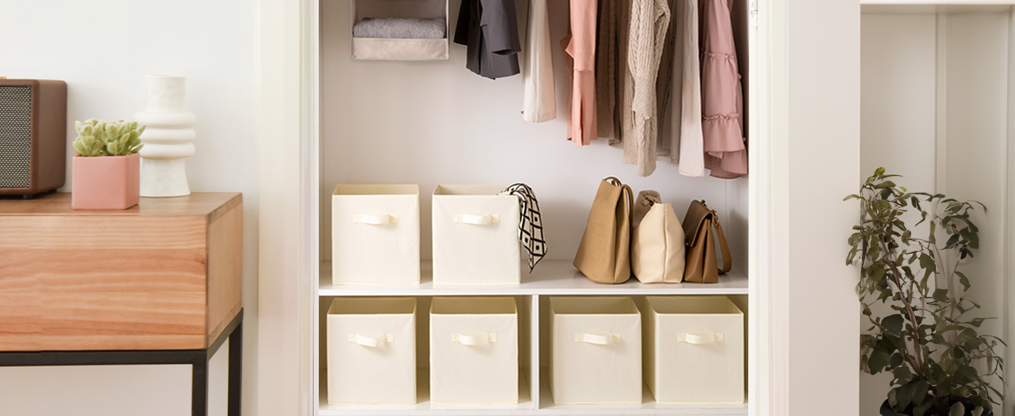 GRANNY SAYS Storage Cube Boxes, Pack of 6 Fabric Storage Cubes 27x27x27