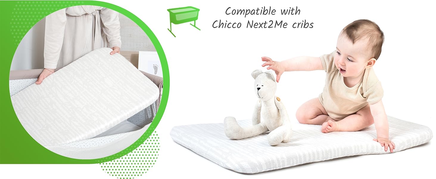 Chicco Next To Me Mattress 50x83 cm With Super Soft Bamboo Cover
