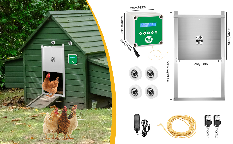 Automatic Aluminum Chicken Coop Door Water Resistant
