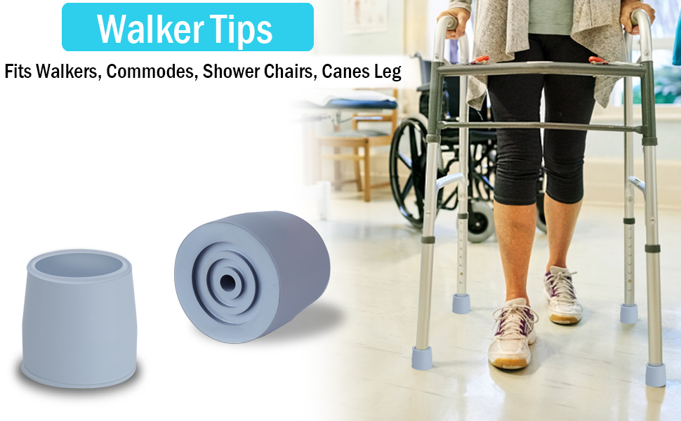 1 1/8 inch Walker Tips Commode Tips Heavy Duty Crutch Tips