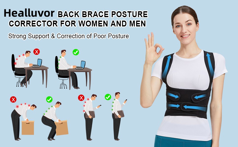 Posture corrector back brace 