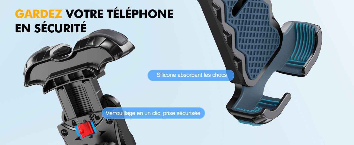 Support Telephone Velo 1s Verrouillage Sécurisé Support Telephone Moto 360° Rotation Porte Telephone