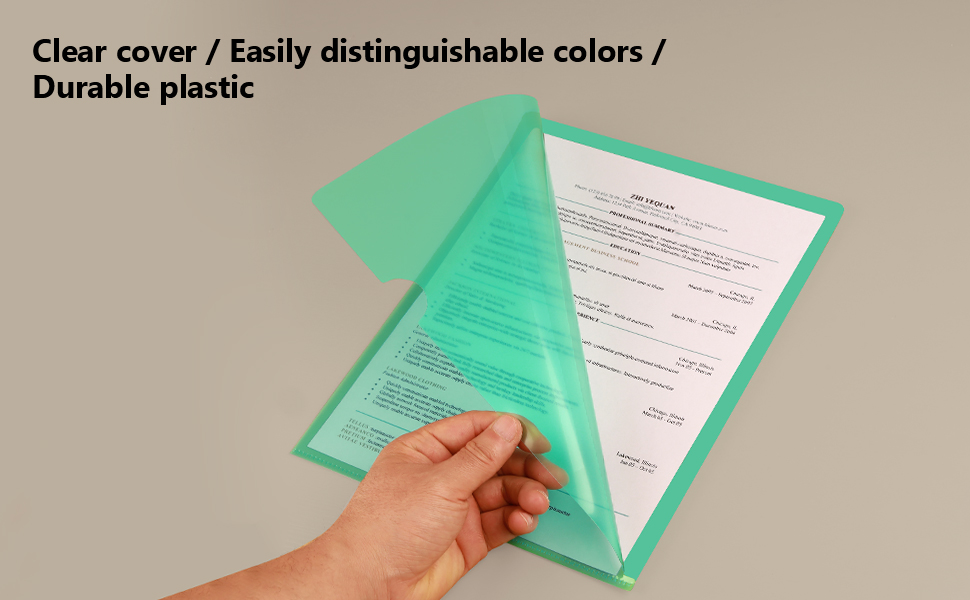 HABGP 6 Pcs File Folders Letter Size, Clear Plastic