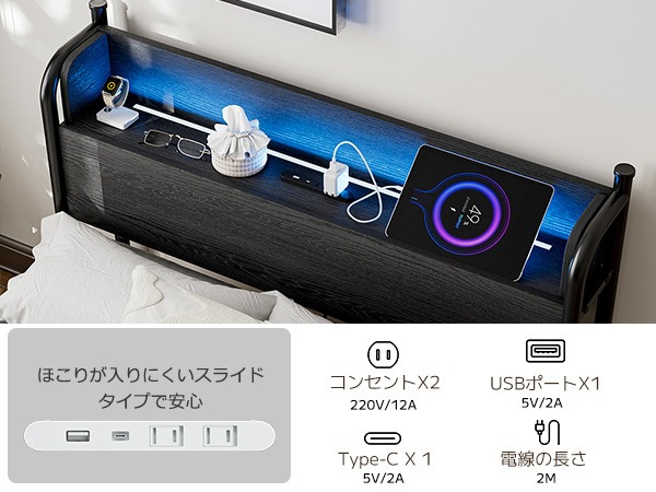 Amazon｜IKIFLY ベッドフレーム ダブル ベッド パイプベッドD