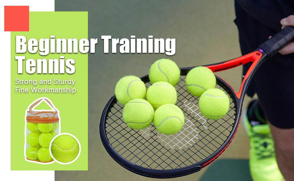 GKK Tennis Balls 12 Pack Durable Pressurized Tennis Balls Yellow Felt Training Tennis Balls High