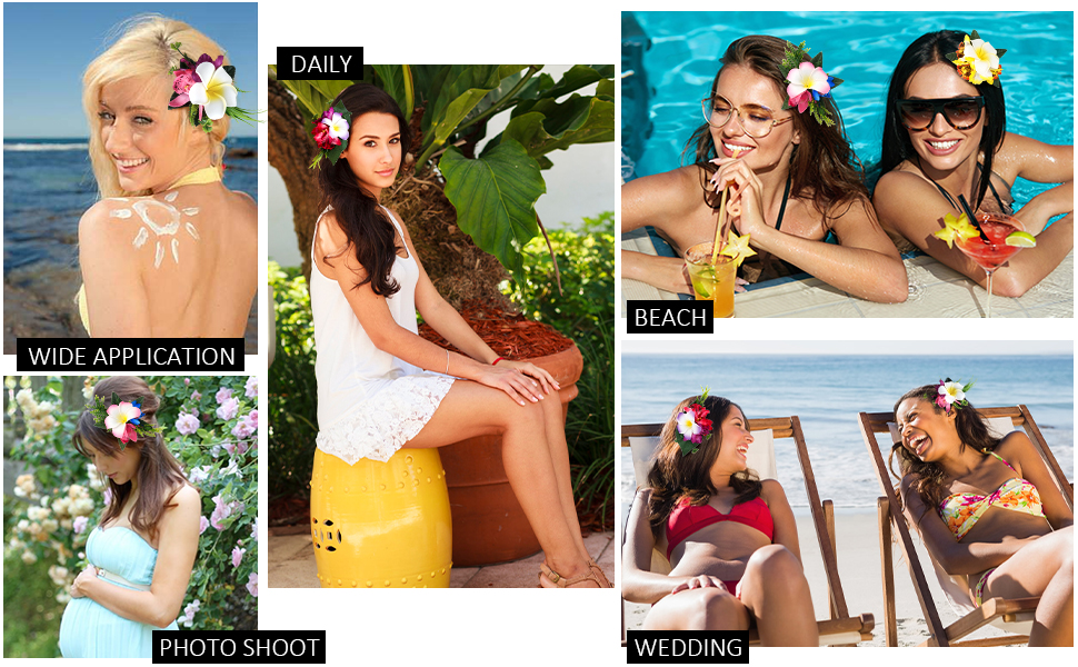 hawaiian flower hair clips