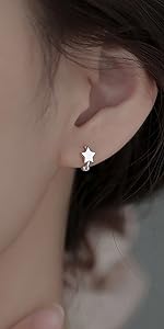 tiny star huggie earrings hoops for women girls