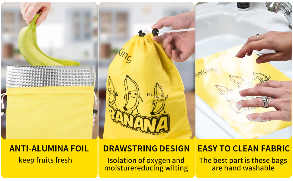 oJoKing Yellow Banana Storage Bag keeps fresh for a long