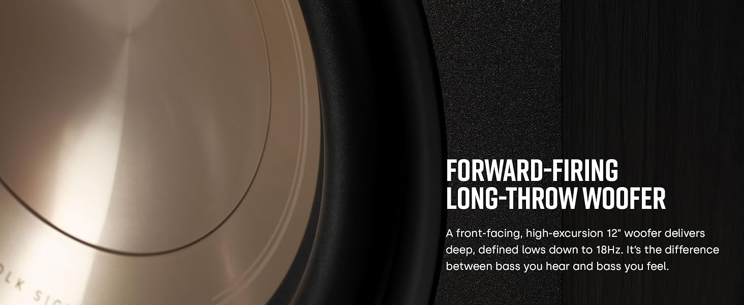 Forward-firing long-throw woofer