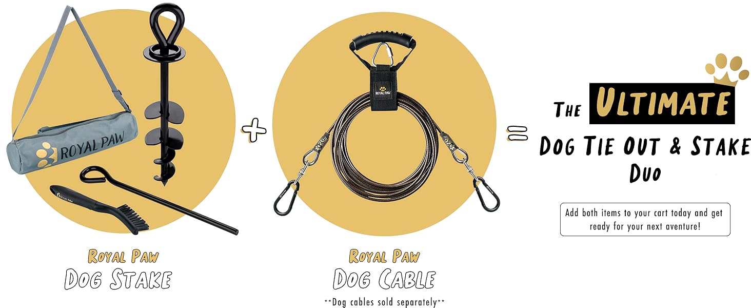 ROYAL PAW Dog Tie Out Stake Heavy Duty Dog Anchor for Large Dogs up