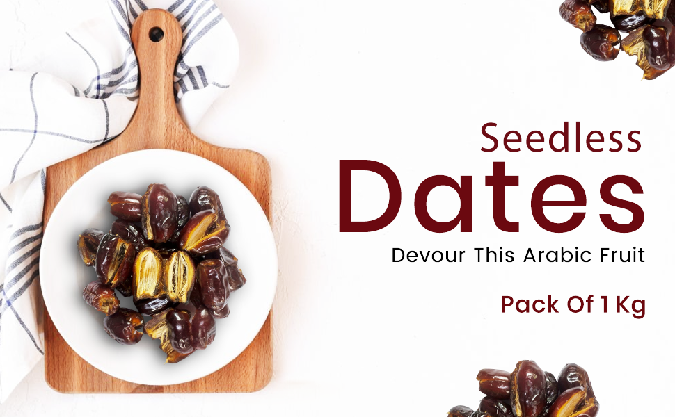 DRY FRUIT HUB Fard Dates Seedless Omani Dates 1Kg Black Seedless Dates