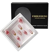 Homemade Nails, Pink Press On Nails, Press On Nails Acrylic, 3D Flower Press On Nails, French Tip...