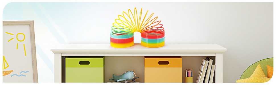 Big Toy Springs Birthday Party Favors for Boys Girls Huge Rainbow Plastic Bulk Coil Spring Toys 