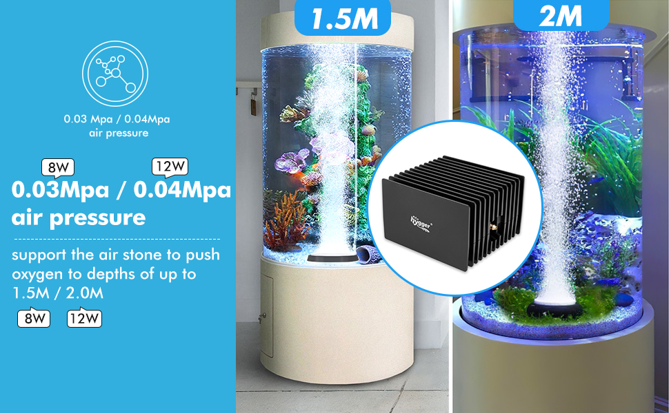 hygger 12W 352GPH Strong Aquarium Air Pump for Medium Large