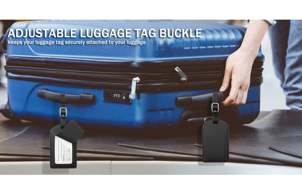 Luggage Tags, 6 Pack Suitcase Tags Leather Luggage Labels for Suitcases