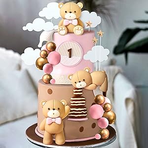 Luxury Pink Bear Cake Decoration