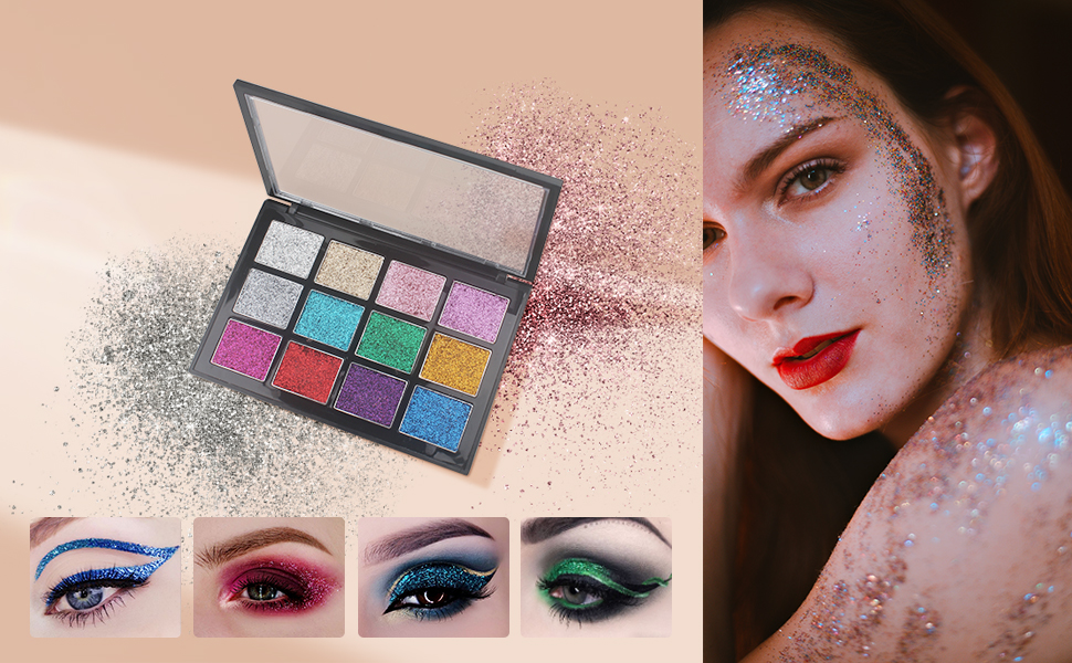 Model wearing carmela 12-color eyeshadow 
